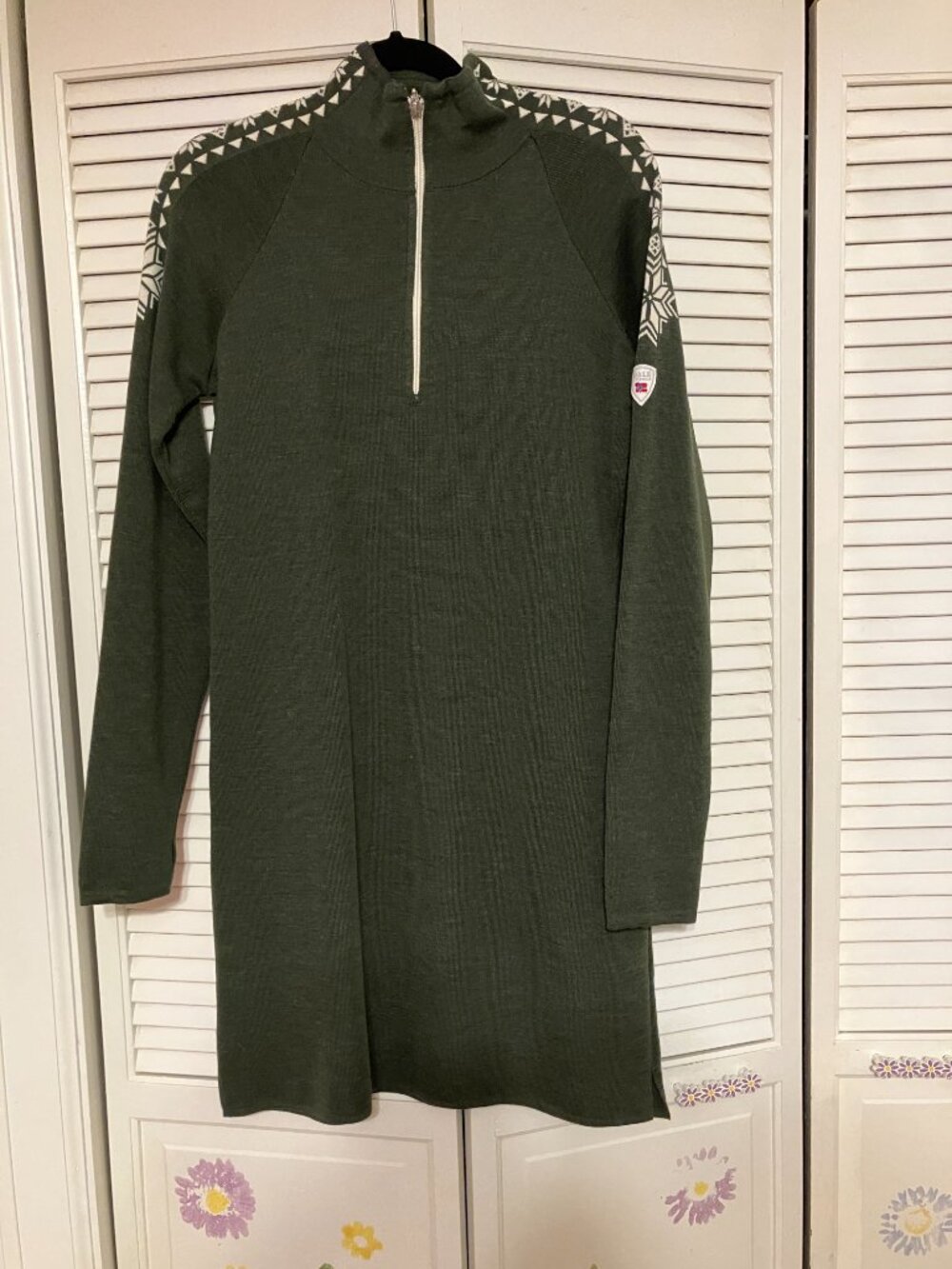 Dale of Norway Geilo Sweater Dress, size XL, Green